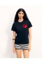 From Future Crewneck Short Sleeve Heart T-Shirt Black | Women Shirts, T-Shirts & Tops