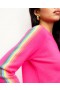 From Future Crewneck Sweater With Multicolored Stripes On The Sleeves Paradise Pink | Women Summer Knits