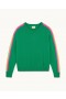 From Future Crewneck Sweater With Multicolored Stripes On The Sleeves Tropical Green | Women Summer Knits