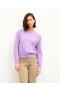 From Future Embroidered Heart Crewneck Sweater Fantasy Lilac | Women Cashmere Crewneck Sweaters