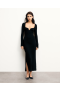 From Future Long Sleeve Long Dress With Heart Jewels Black | Women Dresses
