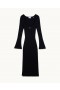 From Future Long Sleeve Long Dress With Heart Jewels Black | Women Dresses