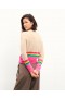 From Future Low Crewneck Sweater With Multicolored Stripes Sand | Women Cashmere Crewneck Sweaters