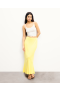 From Future Rhinestone Long Skirt Sky Yellow | Women Skirts