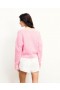 From Future Short Crewneck Sweater With Contrast Fantasy Thread Fantasy Pink | Women Cashmere Crewneck Sweaters