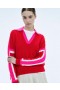 From Future Tricolor Polo Neck Sweater Perfect Red | Women Cashmere V-Neck Sweaters