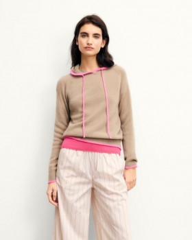 From Future Oversized Hoodie Sweater With Contrast Trims Tropical Taupe | Women Hoodies