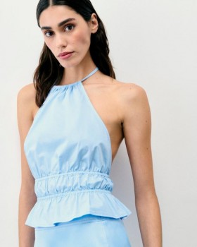 From Future Poplin Strap Top Baby Blue | Women Shirts, T-Shirts & Tops