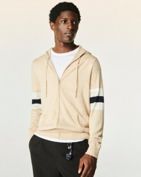 From Future Striped Hoodie Sweater Heather Beige | Men Hoodies