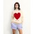 From Future Future Embroidery Heart Crewneck Sweater White | Women Cashmere Crewneck Sweaters