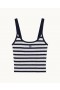  Regata Future Bather Ecru/Azul Marinho | Tricô Feminino de Verão