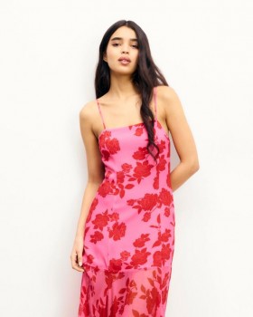  Vestido longo de alças da Future Angelina com estampa floral de verão | Vestidos femininos