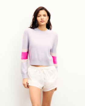  Suéter gola redonda Future na cor cinza pôr do sol | Suéteres de cashmere com gola redonda para mulheres