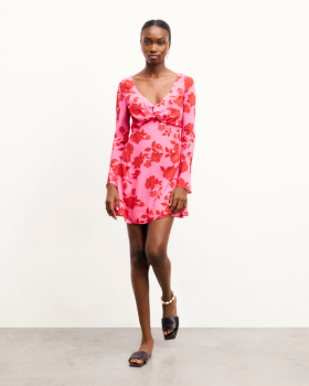  Vestido longo de manga comprida com estampa floral de verão da Future Mara | Vestidos femininos