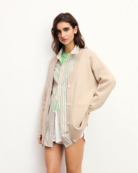  Cardigã Future Sweater Bege Mesclado | Cardigãs Femininos