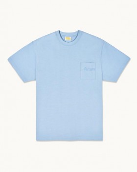  From Future - Maglietta girocollo a maniche corte, blu lavato | Camicie e t-shirt da uomo