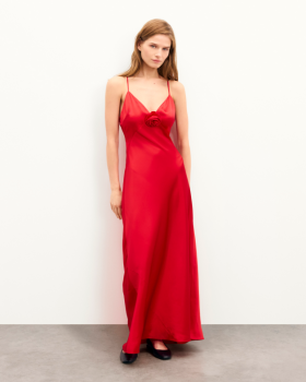  From Future Valentina Abito lungo con spalline rosse | Abiti da donna