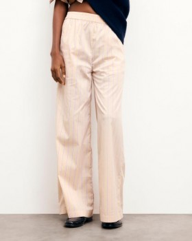  Pantaloni larghi da Future Rayures Beige | Pantaloni da donna
