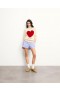 Fra Future Future Embroidered Heart Crew Neck Genser Hvit | Dame Kasjmir Crew Neck Gensere