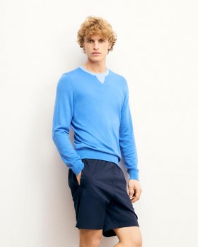  From Future Crewneck Genser Boat Blue | Herre Merinoullgensere