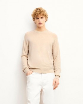  From Future Crewneck Genser Heather Beige | Herre Merinoullgensere