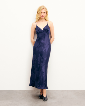  Rochie de damă From Future Gigi cu bretele lungi, jacquard bleumarin | Rochii de damă