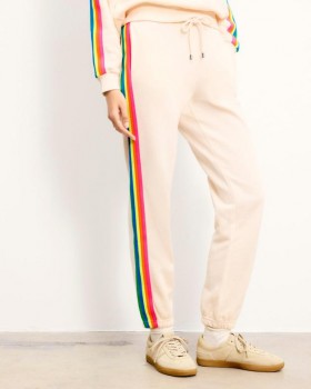  Pantaloni de jogging de la Future Straight cu dungi multicolore, nisip | Pantaloni de jogging pentru femei