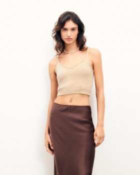  From Future Bralette Topp Heather Beige | Dam Sommarstickat