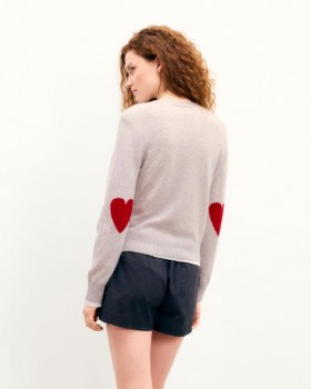  From Future Hearts Crewneck-tröja Ljusgrå | Dam Cashmere Crewneck-tröjor