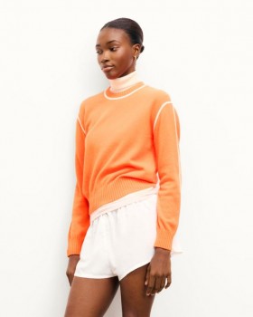  From Future Randig Rundkragetröja Fantasy Orange | Dam Kashmir Rundkragetröjor