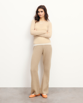 From Future Wide Two-Tone Joggers Beige | Dam Joggers