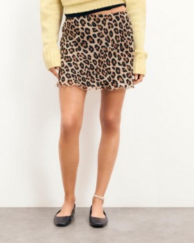  Falda corta con estampado de leopardo de Future Casey | Faldas para mujer