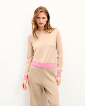  Suéter de cuello redondo From Future, color beige claro | Tejidos de punto para mujer, ideales para el verano