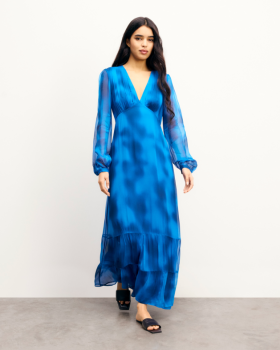  Vestido de manga larga Giovanna azul afelpado de From Future | Vestidos de mujer