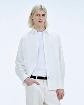  Camisa de manga larga blanca From Future | Camisas y camisetas para hombre