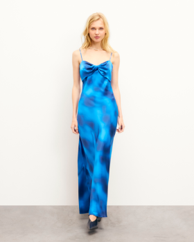  Vestido de tirantes largos azul afelpado de Future Mazal | Vestidos de mujer