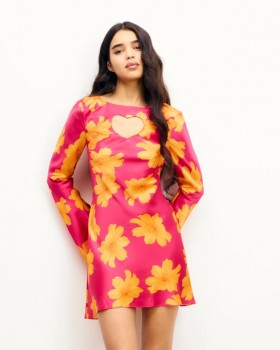  Vestido corto de manga larga Regina de Future, estilo jardín flotante | Vestidos de mujer