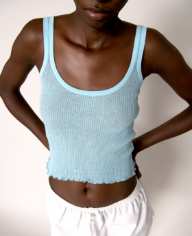 Top con tirantes de pedrería azul aguamarina de From Future | Camisas, camisetas y tops para mujer