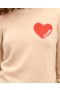  Svetr Future Crewneck s výšivkou Future Heart, vřesově béžová | Dámské kašmírové svetry s kulatým výstřihem