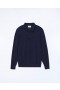  From Future Ensfarvet Polo Neck Sweater Marineblå | Herre Merino Uldtrøjer