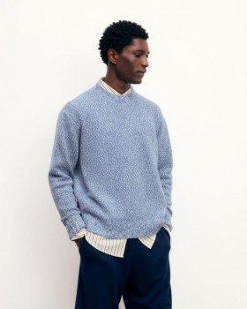 Fra Future Oversized Crewneck Sweater Storm Blue Mln | Herre Cashmere Crewneck Sweatere