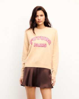  From Future Paris Crewneck Sweater Lys Beige | Dame Cashmere Crewneck Sweatere
