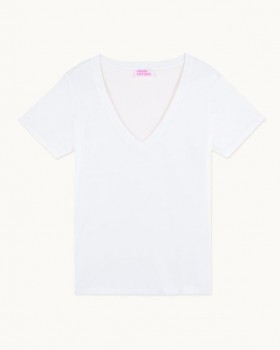  From Future Kortærmet T-shirt med V-hals, Hvid | Dameskjorter, T-shirts og Toppe