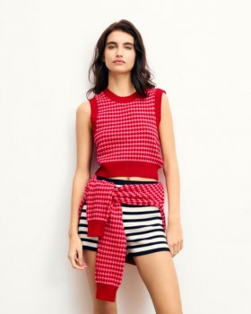  Fra Future Ærmeløs Sweater Passion Red | Dame Sommerstrik