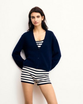  From Future Sweater Cardigan Marineblå | Dame Cashmere V-hals Trøjer