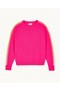 Van Future Crewneck Trui met Veelkleurige Strepen op de Mouwen Paradise Pink | Dames Zomer Breisels