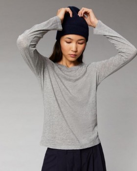  From Future Basic T-shirt met lange mouwen en ronde hals, donkergrijs | Damesshirts, T-shirts en tops