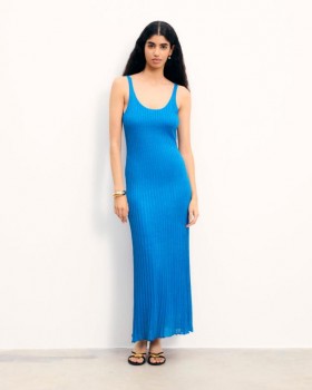  Van Future Lange Lurex Band Jurk Glanzend Blauw | Dames Jurken