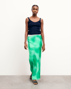 Van Future Rivka Lange Rok Fuzzy Groen | Damesrokken