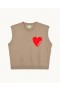  Pull sans manches Future Heart couleur taupe tropical | Tricots d'été pour femmes